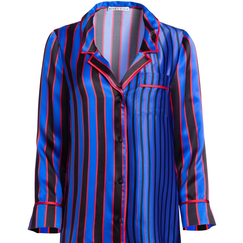 Alice and Olivia Striped Silk pajama nightwear set